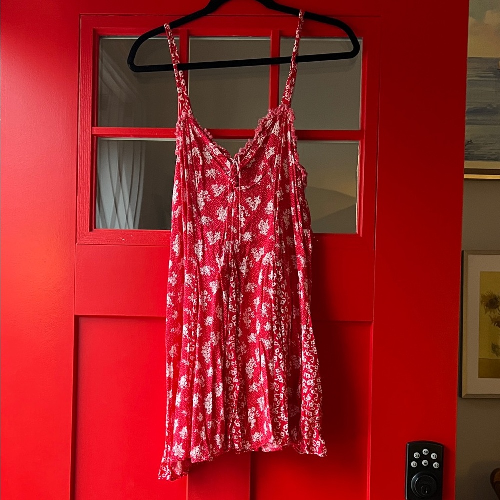 Floral Red Mini Dress